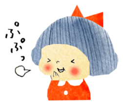 Girl of red cheeks and ribbon sticker #11188219