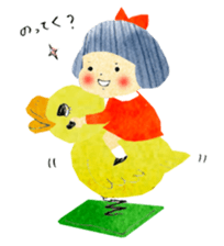 Girl of red cheeks and ribbon sticker #11188223