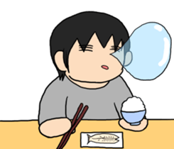 Sleeping Japanese man sticker #11196341