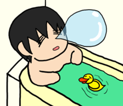 Sleeping Japanese man sticker #11196342