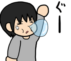 Sleeping Japanese man sticker #11196346