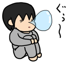 Sleeping Japanese man sticker #11196350