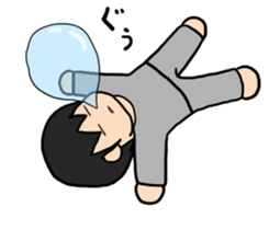 Sleeping Japanese man sticker #11196351