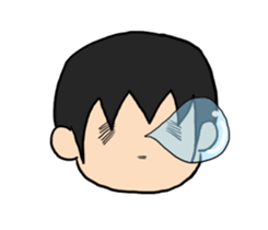 Sleeping Japanese man sticker #11196363