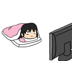 Sleeping Japanese man sticker #11196373