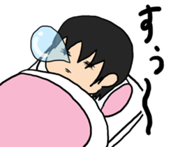 Sleeping Japanese man sticker #11196375