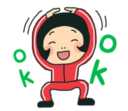 cheerful young girl sticker #11204377