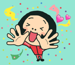 cheerful young girl sticker #11204390