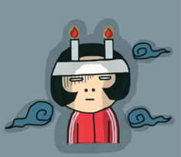 cheerful young girl sticker #11204395