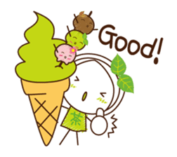 Machako of green tea. Positive words. sticker #11206725