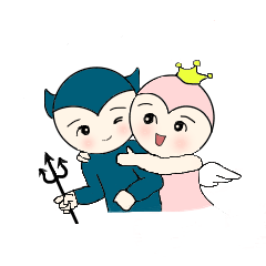 little wimp devil and little cute angel
