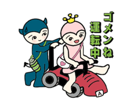 little wimp devil and little cute angel sticker #11211092
