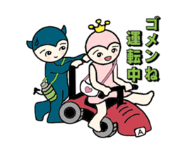 little wimp devil and little cute angel sticker #11211092