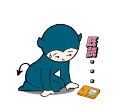 little wimp devil and little cute angel sticker #11211098