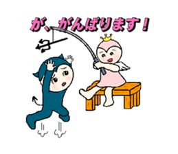 little wimp devil and little cute angel sticker #11211102