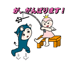little wimp devil and little cute angel sticker #11211102