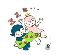 little wimp devil and little cute angel sticker #11211118