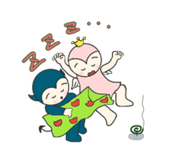 little wimp devil and little cute angel sticker #11211118
