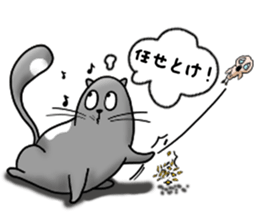 Cat and bird Fight!!!! sticker #11218002