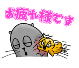 Cat and bird Fight!!!! sticker #11218006