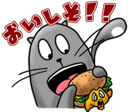 Cat and bird Fight!!!! sticker #11218010