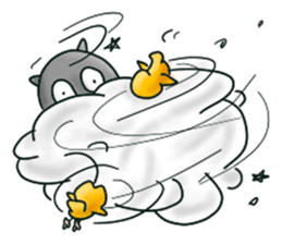 Cat and bird Fight!!!! sticker #11218017