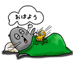 Cat and bird Fight!!!! sticker #11218020