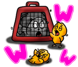 Cat and bird Fight!!!! sticker #11218038