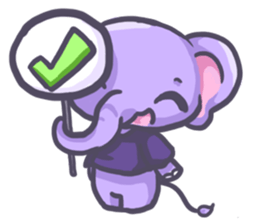 Violet Little Elephant (no text) sticker #11219654
