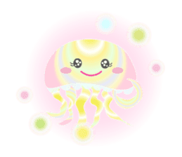 The jellyfish shining in rainbow color sticker #11220880