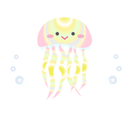 The jellyfish shining in rainbow color sticker #11220881