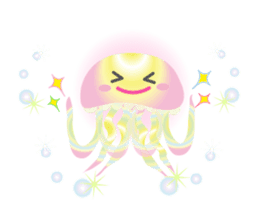 The jellyfish shining in rainbow color sticker #11220884