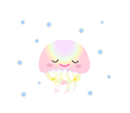 The jellyfish shining in rainbow color sticker #11220886