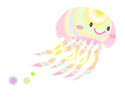 The jellyfish shining in rainbow color sticker #11220888