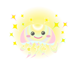 The jellyfish shining in rainbow color sticker #11220892
