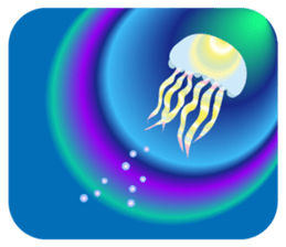 The jellyfish shining in rainbow color sticker #11220893