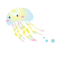 The jellyfish shining in rainbow color sticker #11220898