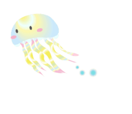 The jellyfish shining in rainbow color sticker #11220898
