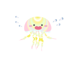 The jellyfish shining in rainbow color sticker #11220899
