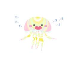 The jellyfish shining in rainbow color sticker #11220899