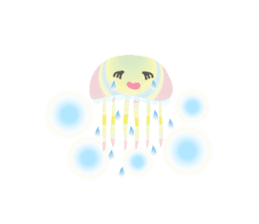 The jellyfish shining in rainbow color sticker #11220901