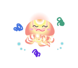 The jellyfish shining in rainbow color sticker #11220902