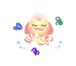 The jellyfish shining in rainbow color sticker #11220902