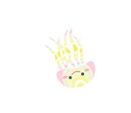 The jellyfish shining in rainbow color sticker #11220903