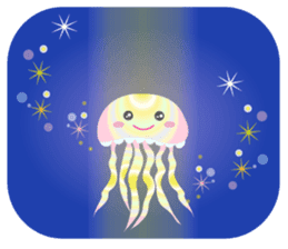 The jellyfish shining in rainbow color sticker #11220910