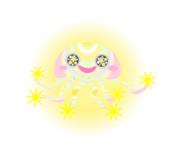 The jellyfish shining in rainbow color sticker #11220911