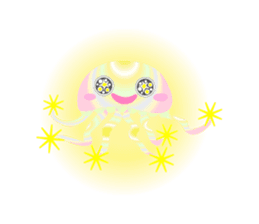 The jellyfish shining in rainbow color sticker #11220911