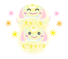 The jellyfish shining in rainbow color sticker #11220914