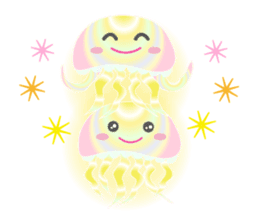 The jellyfish shining in rainbow color sticker #11220914