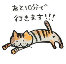 Talking cat with three colors of fur sticker #11221487